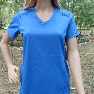 NWT "Adar" blue scrub top